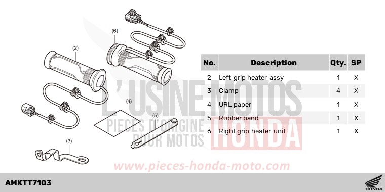 KIT,GRIP HEATER de X-ADV 750 SHASTA WHITE (NH138) 2023